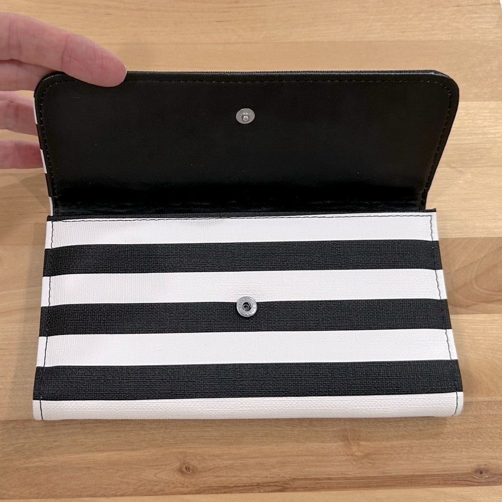 Like New KUT FROM THE KLOTH Black & White Striped Tri-fold Long Wallet - Picture 12 of 15